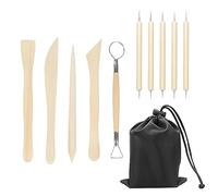 10 Pieces Pottery Tools with 1 Storage Bag, Wooden Carving Accessories, Polymer Clay Modeling Set, DIY Pottery Kit, for Clay Sculpture, Ceramics