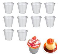 10 Pieces Pudding Moulds Nonstick Aluminum Cupcake Cups Baking Muffin Egg Tarts Mold for Jelly Dariole Madeleine Kitchen DIY Cooking Bakeware