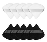 10 Pieces Pure Cotton Powder Puff Face Triangle Soft Makeup Powder Puff for Loose Powder Mineral Powder Body Powder Makeup Tool