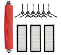 (10 Pieces) Q Revo S Replacement Parts for Accessories Kit Roborock QRevo S, Q Revo Pro, Qrevo MaxV, QRevo Plus Robot Vacuum Cleaner, 1 Roller Brush, 3 Hepa Filters, 6 Side Brushes, Black