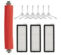 (10 Pieces) QRevo S Replacement Parts Roborock Q Revo S, QRevo Pro, Qrevo MaxV, QRevo Plus Robot Vacuum Cleaner Accessories, 1 Roller Brush, 3 Hepa Filters, 6 Side Brushes, White