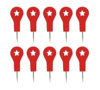 10 Pieces Red Wooden Push Pins for Creative Wall Decor, Safe Use Office Home Easy Installation Pins for Photo Walls