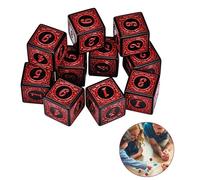 10 Pieces Retro Style D6 Dice Set with 16mm, Red Acrylic Classic 6-Sided Dice with Engraved Numbers Multi-Purpose Dice Sets for RPG Tabletop Role Playing Dice Game Accessories