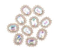 10 Pieces Rhinestone Buttons Crafts Decoration for Clothing Brooch Wedding Pink, Light Pink, 2.1 x 1.7cm