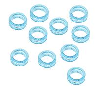 10 Pieces Rubber Scissors Shears Finger Rings Grips for Salon Barber Blue