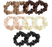 10 Pieces Satin Scrunchies, Set of Hair Elastics Satin Cloth for Women Girls, Hair Elastics to Prevent Frizz Effect