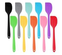 10 Pieces Silicone Spatula, 500°F Heat Resistant Non Stick Rubber Spatulas 8.3 Inch Mini Spatula Small Silicone Spatula with Stainless Steel Core for Cooking Baking and Stirring (10 Colors)