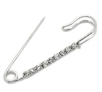 10 Pieces Silver Rhinestone Safety Pins Brooches Sweater Shawl Clips Faux Crystal Brooches Shiny Brooch Pins for Women or Girls Skirts Sweater Scarf Lapel Hat Accessories