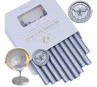 10 Pieces Silver Sealing Wax Sticks for Wax Seal Stamp, Atopbb Sealing WaxSticks for Glue Gun,Great for Wedding Invitations, Wine Packages,Cards Envelopes, Gift Wrapping(Silver)
