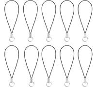 10 Pieces Silver Tone Black Lanyard Cell Phone Charm Split Ring Strap, Clasp Lariat Cord Strap For Mobile Cell Phone/Mp3/Mp4/Usb Flash Drive//Keyrin Clever Design, Cell Phone Charms, Stone,