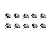 10 Pieces SL68 Quartz Clock Mechanism DIY Clock Accessories Suitable for Watch Repair Replace or Make a Watch, Black & Silver