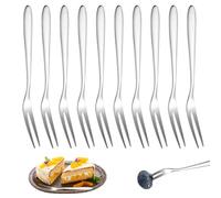 10 Pieces Small Fruit Forks, Stainless Steel Pastry Forks, 13cm Dessert Fork, Two Prong Cake Fork, Salad Forkss for Home, Silver Appetizer Forkss Cutlery Set, Dishwasher Safe