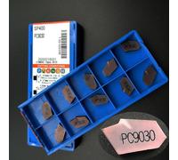 10 Pieces SP400 PC9030 Indexable Carbide Inserts 4.0mm Width for CNC Turning Stainless Steel Semi-Finishing and Finishing ZQMX4N