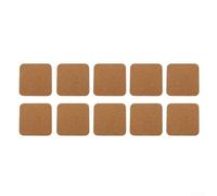 10 Pieces Square Cork Mats with Non-Slip Backing for Heat Insulation and Decorative Use, Natural Cork Coasters for Home, Office, Bar, and Crafts