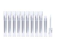 10 Pieces Square Lip Gloss Tubes with Wand, 3ml Transparent Empty Lip Gloss Containers, Full Clear Lipgloss Balm Bottles with Rubber Inserts for DIY Lip Gloss, Lip Balm (Square Crystal)