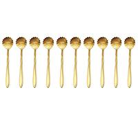 10 Pieces Stainless Steel Flower Spoon, Creative Gold Dessert Spoons, Coffee Spoons, Coffee Stirrers, Tea Spoon, Sugar spoon, Ice Cream Spoon (Sunflower)