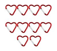 10 Pieces Stylish Heart Shaped Aluminum Carabiner Keychain Portable For Climbing Camping And Projects Supplies High Strength Spring Structure