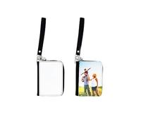 10 pieces Sublimation Blank Small Coin purse DIY Heat Transfer Print Women's Wallet PU Leather Coin Bag credit Card holder Diy Craft for Gift, Black, Sublimation Blank