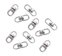10 Pieces Swivel Hook Clasp Double Ended Craft Keyring Connector Crafting DIY Keychain Connecting Key Ring Silver, 19mm L