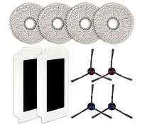 (10 Pieces) T30 Omni Replacement Parts Compatible with ECOVACS DEEBOT T30 Omni/ T30S/ T30S Combo/ T30 Pro Omni/Yeedi M12 Pro+ Robot Vacuum, Accessories Kit, 4 Mop Pads, 2 HEPA Filters, 4 Side Brushes
