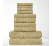 10 Pieces Towel Bale Sets 100% Pure Egyptian Cotton Premium Hotel Quality Towels Bale Set 500 GSM Super Soft Extra Absorbent 4 Face 4 Hand 2 Bath Towels Sets Bathroom Accessories (Mocha)