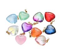 10 Pieces Unique Acrylic Jewelry Components Heart Shape Multifunctional Pendants Suitable for Necklace Designing Innocent Heart Charm, One Size, as described, as described