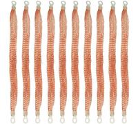 10 Pieces Universal Automotive Strap Ground Cable Heavy-duty Engine Earth Car Earth Strap Braided Flexible Earthing Strap for Bridge Accessories Grounding Wire Electric Box Connection