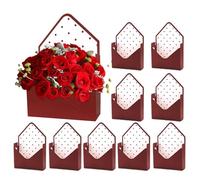 10 Pieces Valentine's Day Envelope Box Elegant Foldable - Gift Box for Event with Hand Wrapped - Storage Packaging Roses Carnations for Women
