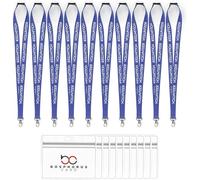 10 Pieces, Volunteer Lanyards with ID Card Holders, Safety Breakaway Clips (Blue)