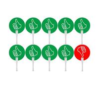 10 Pieces Voting Paddles, Thumbs Up Down Answer Board, True False Paddles for Classroom Game Assessment, 9.45x5.91 inch