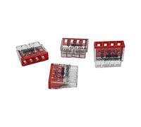 10 Pieces Wago 2273-204 Compact Junction Box Terminal Ø 0.5-2.5 mm², 4-pin, Transparent/red
