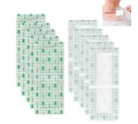 10 Pieces Waterproof Dressings for Wounds,Adhesive Waterproof Bandages with Cotton Absorbent Pads,for Tat/Too,Shower and Swimming,Protects Wounds from Friction,Large Waterproof Dressings for Wounds