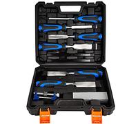 10 Pieces Wood Carving Chisel Set with Honing Guide, Sharpening Stone, Carpenter Pencil & Storage Case, Wood Chisel Set for Beginners & Professions, DIY Carving Sculpture Wax Carving