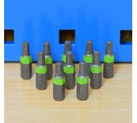 10 Pieces Würth AW25 Bit 1/4 Inch 25mm Long Bits AW 25 Screws Light Green