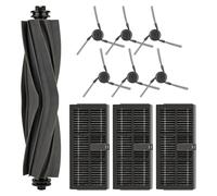(10 Pieces) X40 Ultra Replacement Part for Dreame X40 Ultra/ L40 Ultra/Mova P50 Ultra P50 Pro Ultra P10 Pro Ultra Robot Vacuum Cleaner Accessories Kit, 1 Roller Brush, 3 Hepa Filters, 6 Side Brushes