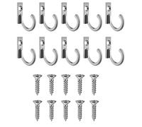 10 Pieces Zinc Alloy Antique Wall Mounted Delicate Small Hooks with Screws for Home Hanging Keys, Towel, Hat, Coat, Kitchen Supplies etc (Silver)