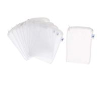 10 Pieces Zipped Fish Tank Filter Material Mesh Bag Isolation Bag 15x20cm White