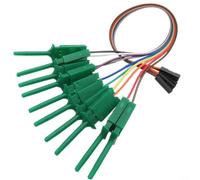 10-Pin Test Probe Cable Assembly for USB Logic Analyzers Including Retractable Hook Clips and High-Conductivity Copper Wiring for Accurate Readings (green)