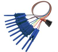10-Pin Test Probe Cable Assembly for USB Logic Analyzers Including Retractable Hook Clips and High-Conductivity Copper Wiring for Accurate Readings (blue)