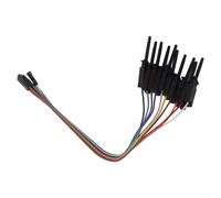 10-Pin Test Probe Cable Assembly for USB Logic Analyzers Including Retractable Hook Clips and High-Conductivity Copper Wiring for Accurate Readings (black)