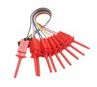 10-Pin Test Probe Cable Assembly for USB Logic Analyzers Including Retractable Hook Clips and High-Conductivity Copper Wiring for Accurate Readings (red)