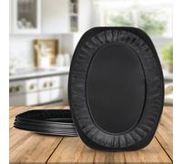10 Pk Coppice Black Oval Aluminium Foil Platters For Parties, Buffets & Entertaining 35 X 24Cm. Food Safe