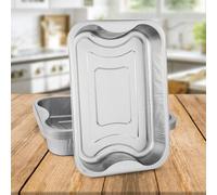 10 Pk Coppice Strong Aluminium Foil Trays For Baking, Bbq, Roasting & Grilling 29 X 19 X 5Cm. Freezer, Microwave & Oven Safe