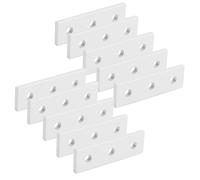 10 placas de unión Planas, 3 orificios Placa de unión de conexión Plana de aluminio Soportes rectos planos Placa de Refuerzo de conexión Vertical Plana para estructura de Marco (2020-3 Holes)