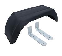 10" Plastic Mudguard Fender (Single) Offset Fit & Mud Guard Angle (LARGE) Brackets (2Pk)