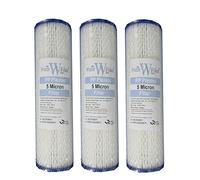 10" Pleated Washable Reusable Sediment Water Filter Cartridge 5 Micron Fits All 10" Water Filter Housings (3 Pack)