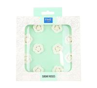 10 PME White Sugar Roses Cake Decorations, 25 mm