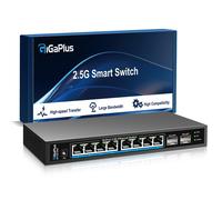 10 Port 2.5Gb Unmanaged Ethernet Switch with 8 2.5G Base T Ports 2 10G SFP