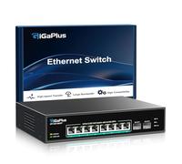 10 Port 2.5Gb Unmanaged PoE Switch with 8*2.5G Base-T PoE Ports, 2*10G SFP+ Uplink, 802.3af/at (PoE+), 80Gbps Switching Capacity, GigaPlus 2.5G PoE Switch for 2.5Gb NAS/PC, WiFi6 Router, Wireless AP