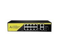 10-Port POE Switch Gigabit Network Switch POE VLAN with SFP 10/100/1000Mbps (Color : 8 POE 1 SFP Yellow)